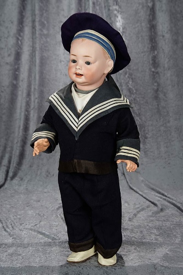 24" German bisque character by mystery maker, rare model with unusual expression. $600/900