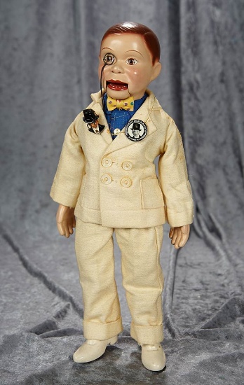 16" American composition Charlie McCarthy in original costume by Effanbee. $400/500
