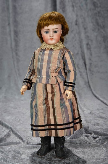 15" German bisque child doll by Handwerck in pretty cabinet size, original wig and body. $400/500
