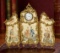 Viennese Bronze and Enamel Miniature Folding Screen with Clock Face 700/1100