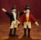 Two German Bisque-Head Gentlemen Circus Performers by Schoenhut 500/700