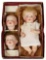 German Bisque Character Baby Set in Original Labeled Box by Kestner 800/1100
