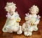 Trio of German All-Bisque Seated Children with Variations 500/800