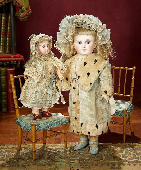 All-Original French Bisque Bebe, Figure A, by Jules Steiner with Exquisite Costume 3200/3800
