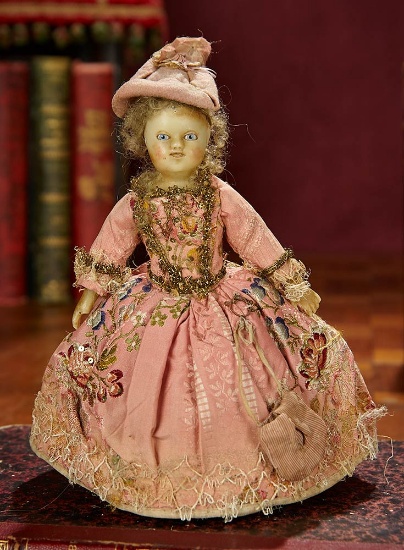 Exceptional 18th Century Wax Doll, Original Costume, Possibly by Laetitia Clark Powell 2500/3500