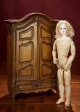 Rare French Bisque Poupee by Leon Casimir Bru with Deposed Wooden Articulated Body 4500/6500