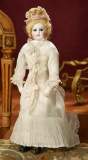 Petite-Sized French Bisque Poupee by Leontine Rohmer, Original Body, Beautiful Costume 3500/4500