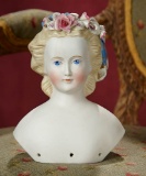 German Bisque Lady Doll with Dresden Coronet Garland 500/800