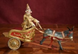 Rare American Circus Chariot with Clown and Burro by Schoenhut 1500/2100