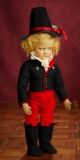 Italian Felt Character Boy, Series 110, by Lenci in Vibrant Costume 1100/1500