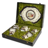 French Porcelain Doll's Tea Service, Original Presentation Box from Au Paradis des Enfants 800/1200