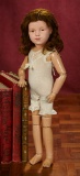American Carved Wooden Doll by Schoenhut in Original Knit Teddy with Stand 700/900