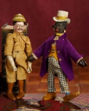 Two American Wooden Characters, Teddy Roosevelt and Dude, by Schoenhut 800/1100