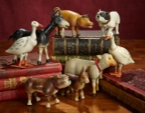 Eight American Wooden Farm Animals by Schoenhut 800/1100