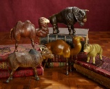 Five American Wooden Circus Animals by Schoenhut 800/1100