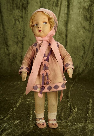 20" 1930s Felt studio doll with original costume. $200/300
