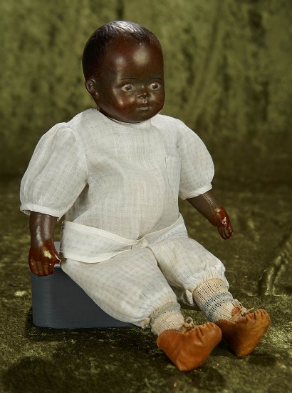 14" American cloth doll by Chase with rare brown complexion. $400/500