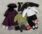 Three early period costumes for American Girl dolls. $100/200