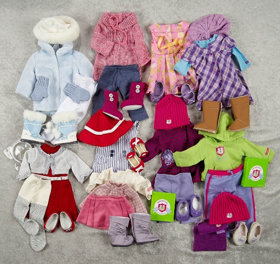 Collection of nine original American Girl costumes, accessories, "My American Girl" Series $200/400