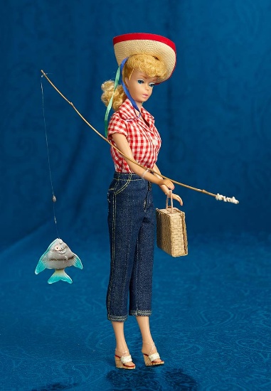 Blonde Ponytail Barbie #6 with Coral Lips  in "Picnic Set" Ensemble. $200/300