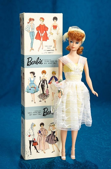 Titian Ponytail Barbie #6  in "Orange Blossom" Ensemble, 1962. $400/600