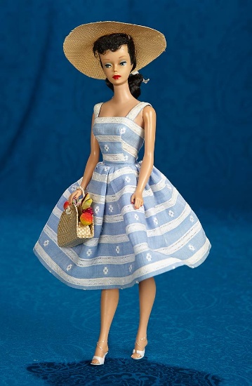 Brunette Ponytail Barbie, #5, as "Suburban Shopper", 1960/61. $300/500