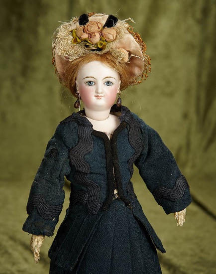 12" Petite French bisque Smiling Poupee by Leo Casimir Bru. $1400/1700