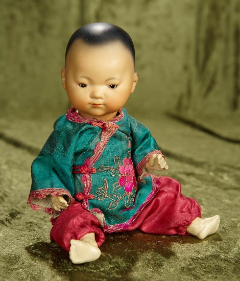 11" German bisque Asian character baby "Ellar" by Marseille. $400/600