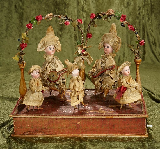 German musical mechanical vignette "Dance Party in the Garden" by Zinner & Sohne. $1100/1400