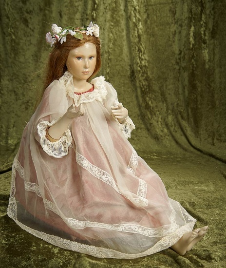 26" Wax artist portrait doll "Virginia" by Brigette Deval in original costume. $600/900