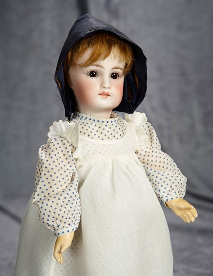 14" Sonneberg bisque closed mouth doll in the Jumeau look-alike manner. $800/1100