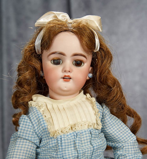 18" German bisque child, 1079 by Simon and Halbig with rare mohair lashes. $300/400