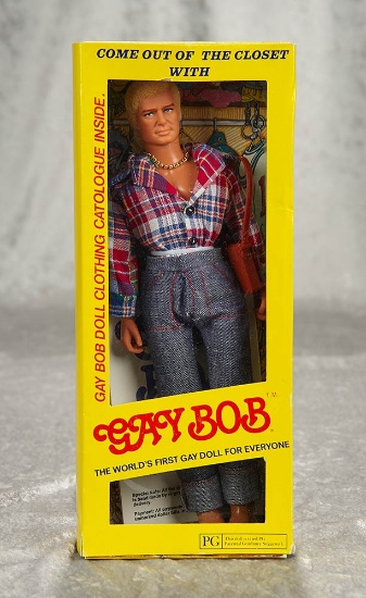 11" "Gay Bob" mint in original box designed as a closet. $150/250
