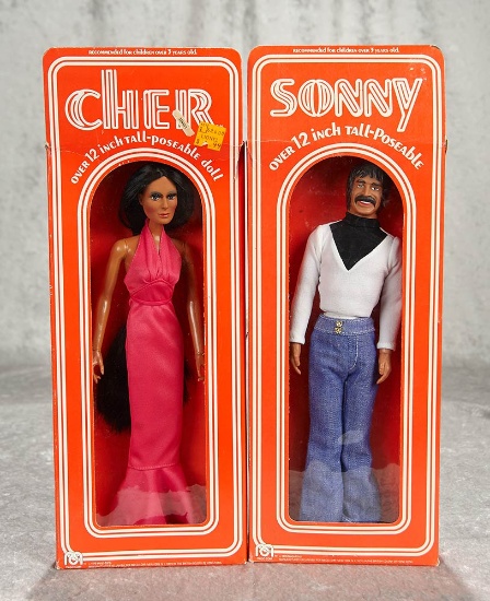 12" "Sonny" and "Cher" by Mego, Mint in Original Boxes. $100/200