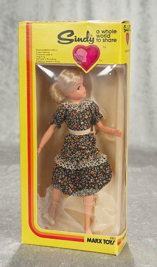 11" Sindy in Flowered Dress, Mint in Original Box by Marx. $100/150