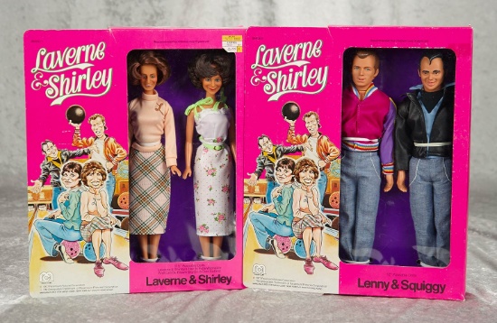 12" Celebrity dolls, Laverne and Shirley, Lenny & Squiggy by Mego. $150/200