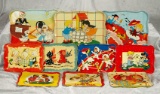 Collection of lithographed tin trays by Ohio Art including artist works. $100/200