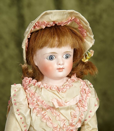 15" German bisque closed mouth doll with splendid eyes. $500/700