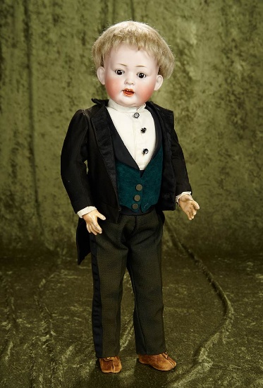 24" German bisque child, 167, by Kley and Hahn with wonderful gentleman's costume. $400/600