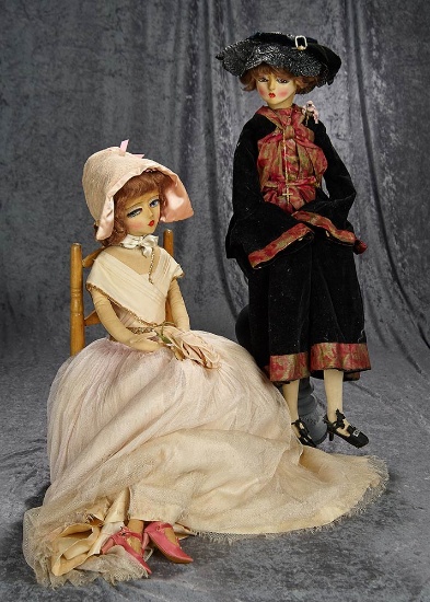 Two 28" Cloth boudoir dolls by Blossom Doll Co. $300/500