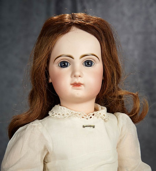 23" French bisque Bebe Jumeau with closed mouth, original signed body. $2800/3200