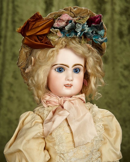 23"  Beautiful French bisque bebe, paperweight eyes for Au Nadaud Paris doll shop. $1800/2300