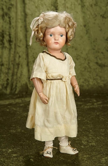 17" American wooden doll, Schoenhut, original Schoenhut shoes, wonderful original wig. $400/600