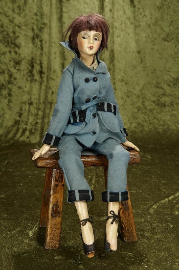 25" American composition boudoir doll known as "Cubeb Smoking Lady". $300/400