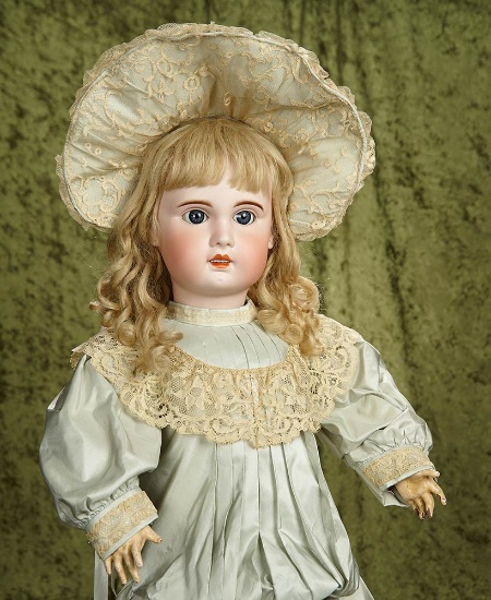 31" French bisque bebe, 1907, by SFBJ/Jumeau with original body. $1200/1500