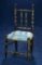 French Wooden Doll Chair with Gilt Stencils and Silk Seat 400/500