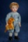 German Bisque Toddler, 121, by Kammer and Reinhardt with Toy Dog 500/700