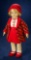 Very Rare Italian Felt Character Doll, Series 500, by Lenci in Stylish Costume 2500/3500