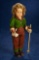 Rare Italian Felt Character Doll, Series 100, as Tyrolean Mountain Hiker, by Lenci 1000/1300