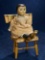 American Carved Wooden Folk Doll with Unique Carving of Feet 1400/2100